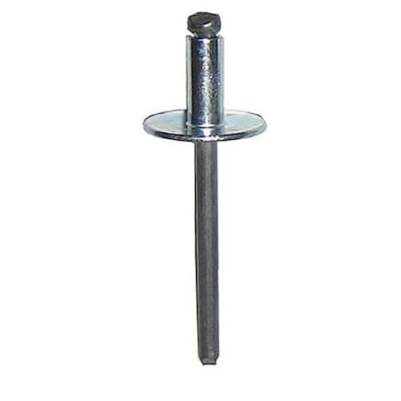 Irwin Blind Rivet, Large Flanged Head, 1/4 in Dia., 0.625 in L, Steel Body, 1000 PK PSSL806